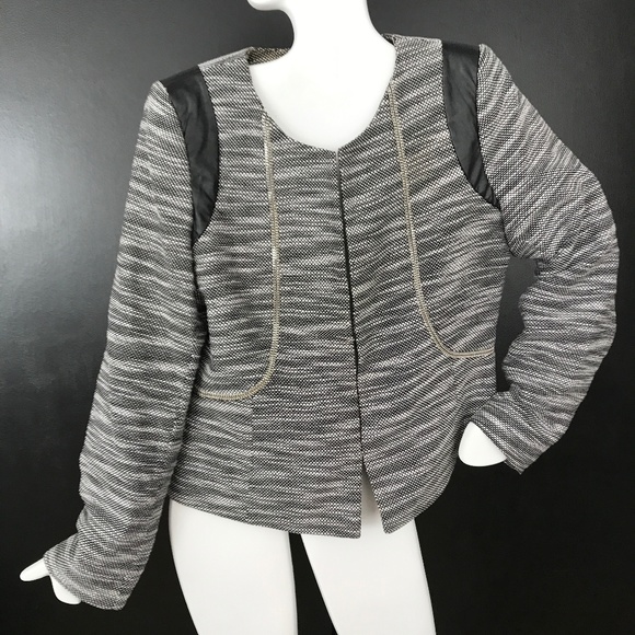 Calvin Klein Jackets & Blazers - Calvin Klein Tweed & Leather Moto Jacket